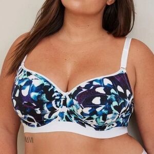 Torrid Curve Abstract Butterfly 🦋 Blue & Black Full Cvrge Bra W Underwire
